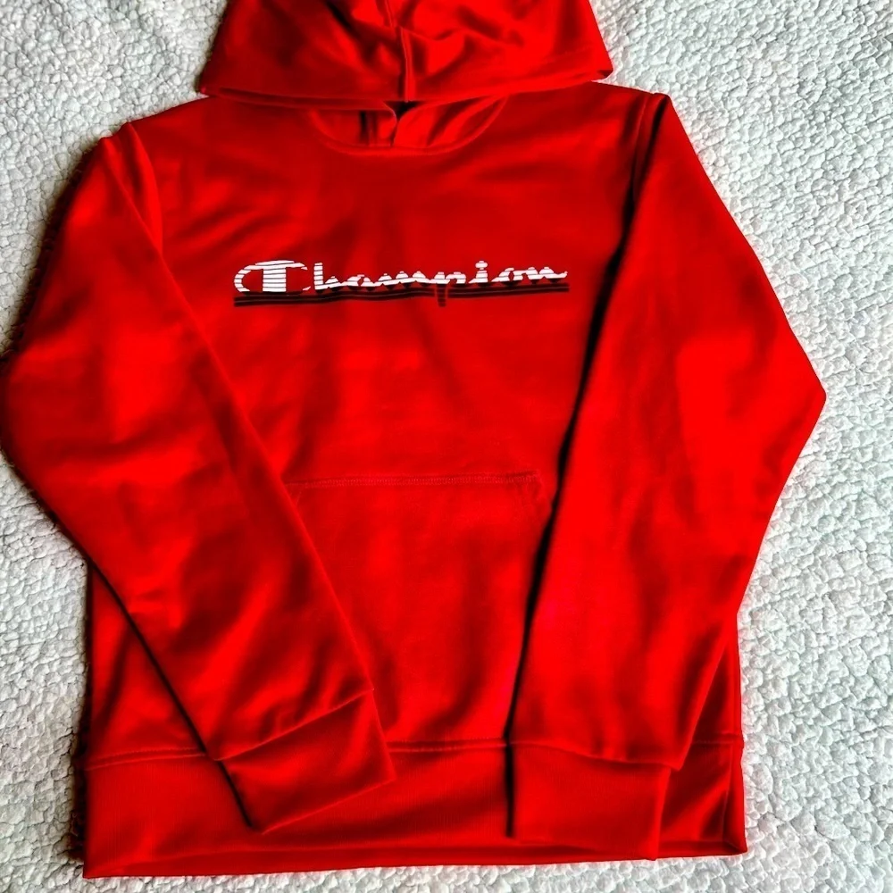 2/$15 CHAMPION Kids Jacket Unisex Red Hoodie 10-12 Fleece Authentic Athletic NEW